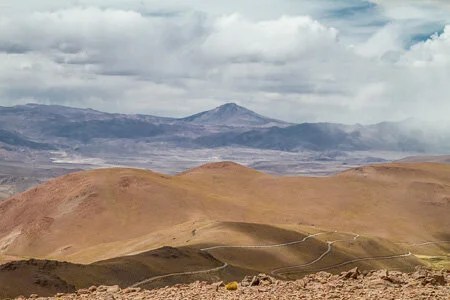 Mountain road down from the pass, Puna, Argentina