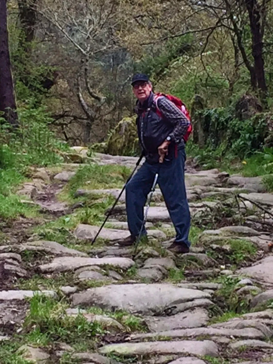 Catching my breath on an uphill pitch