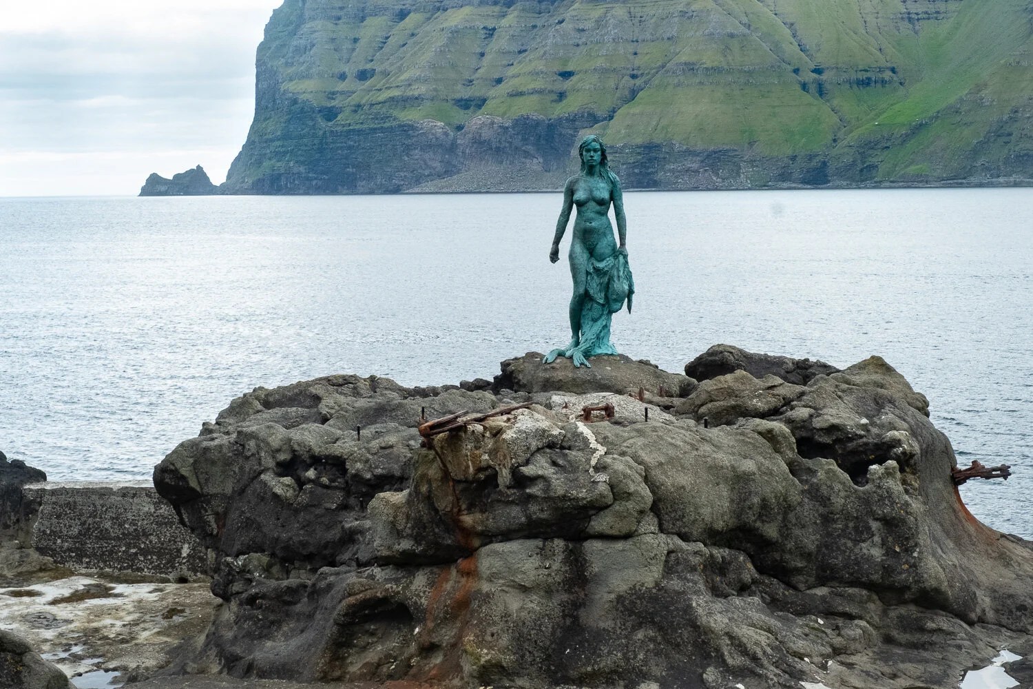  A statue to a Selkie, a creature who was a woman by night and seal by day who cursed the small town where we hiked, for hunting and killing her seal family. 