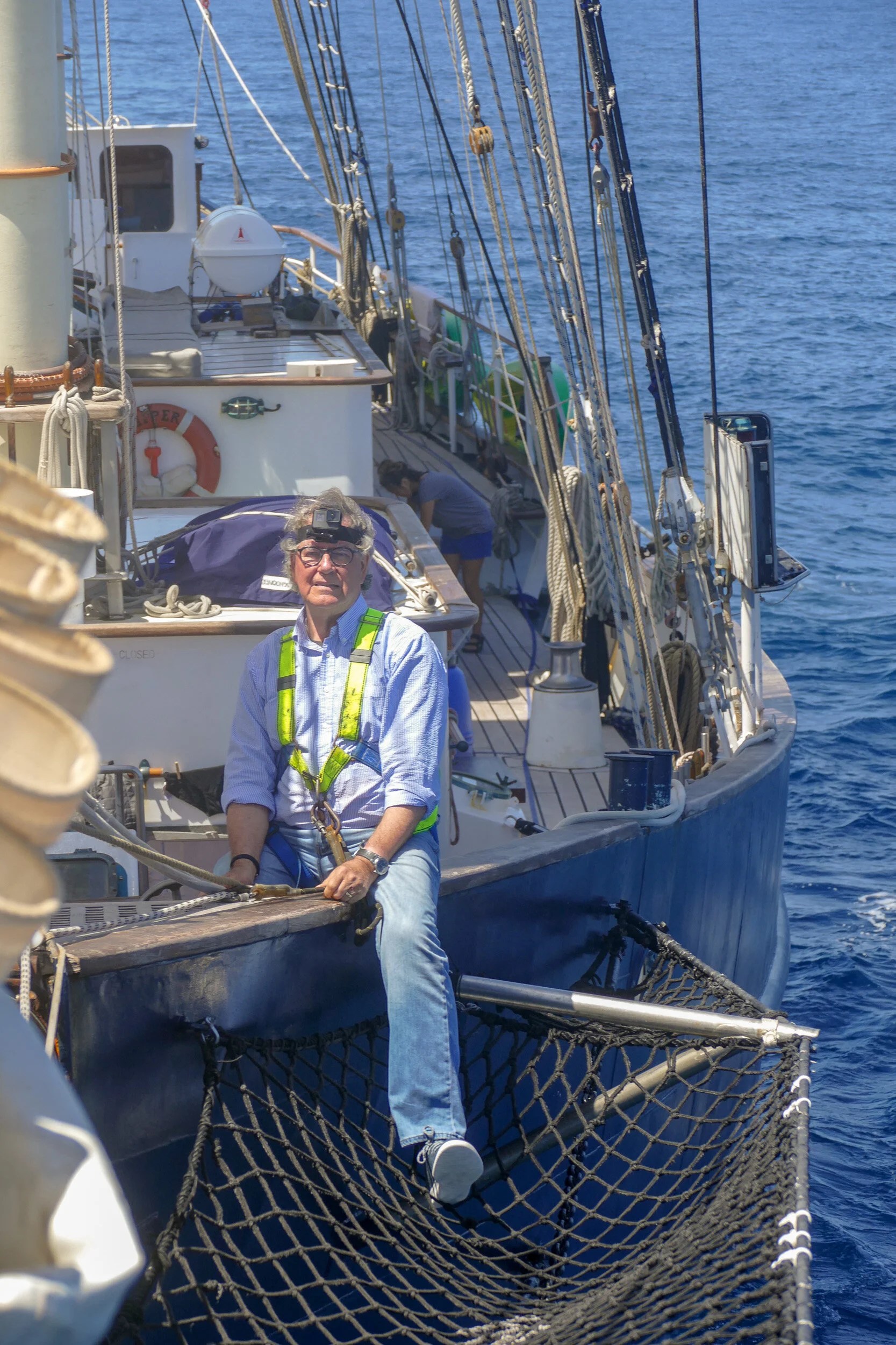 Climbing out on the bowsprit