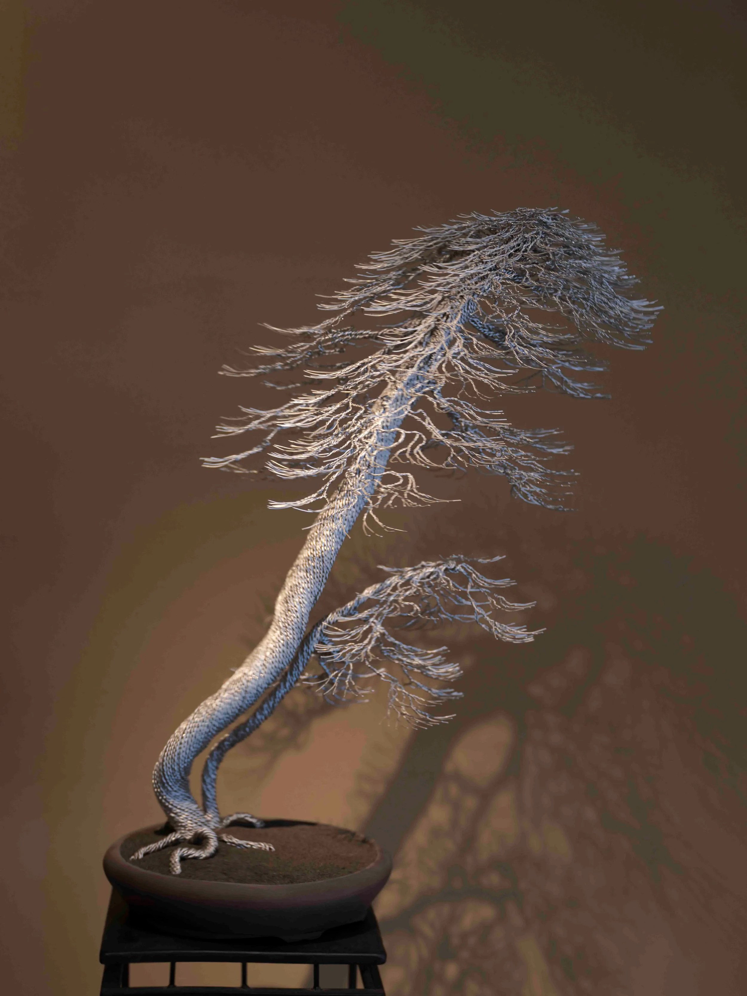  Bonsai sculpture in silver 