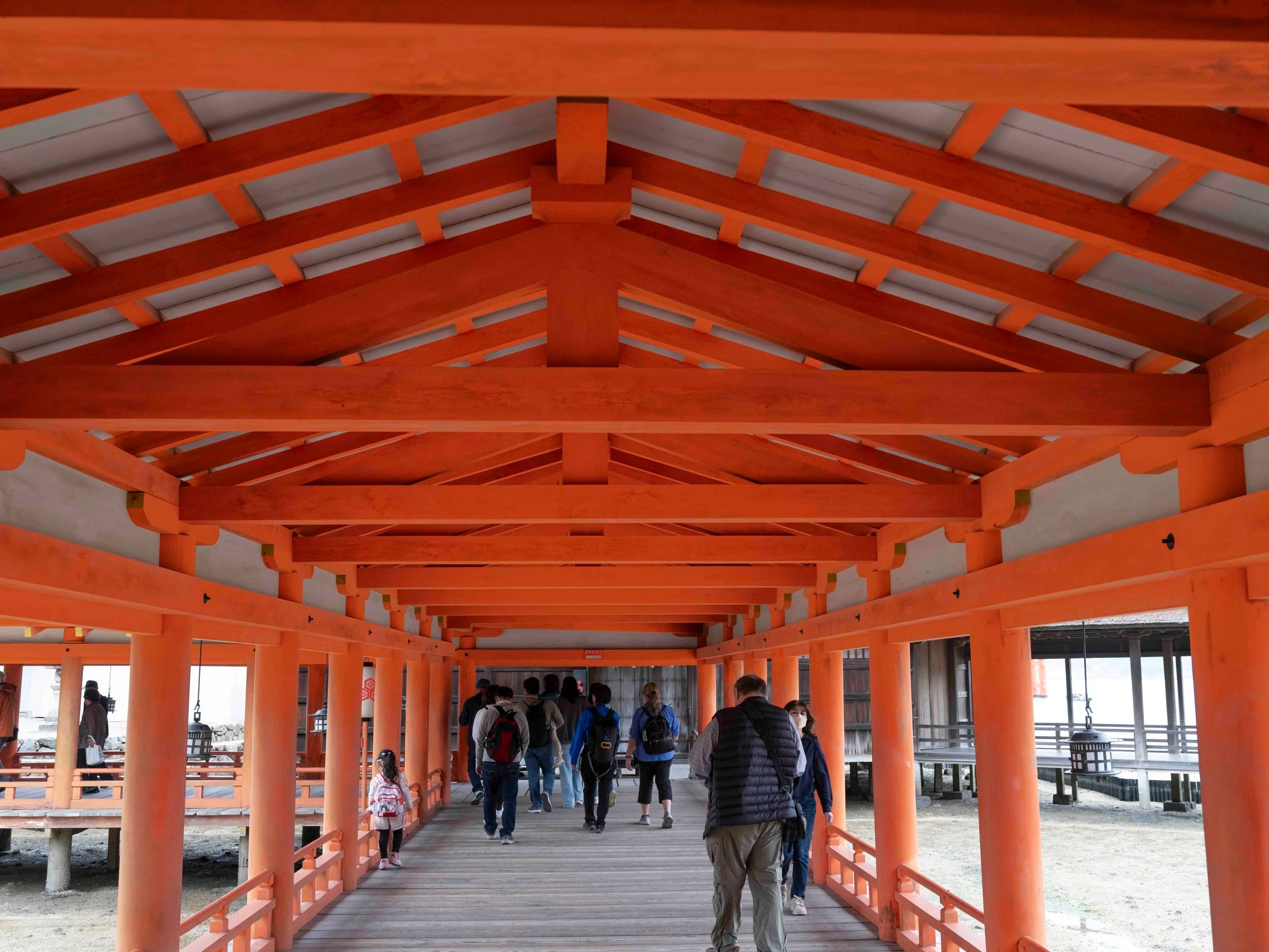  Shinto shrine leading to the Tori gate above 
