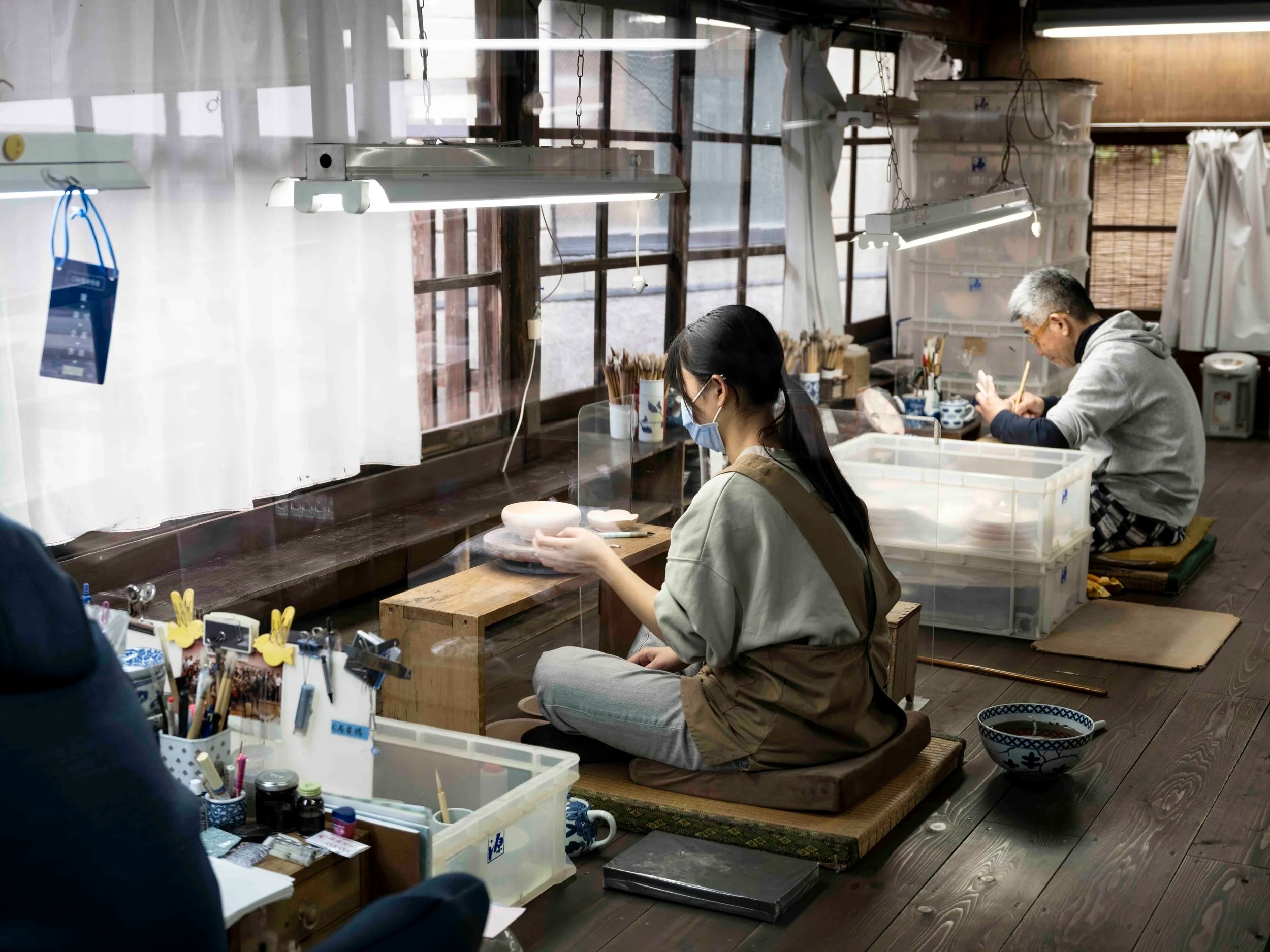  Imari porcelain being painted 