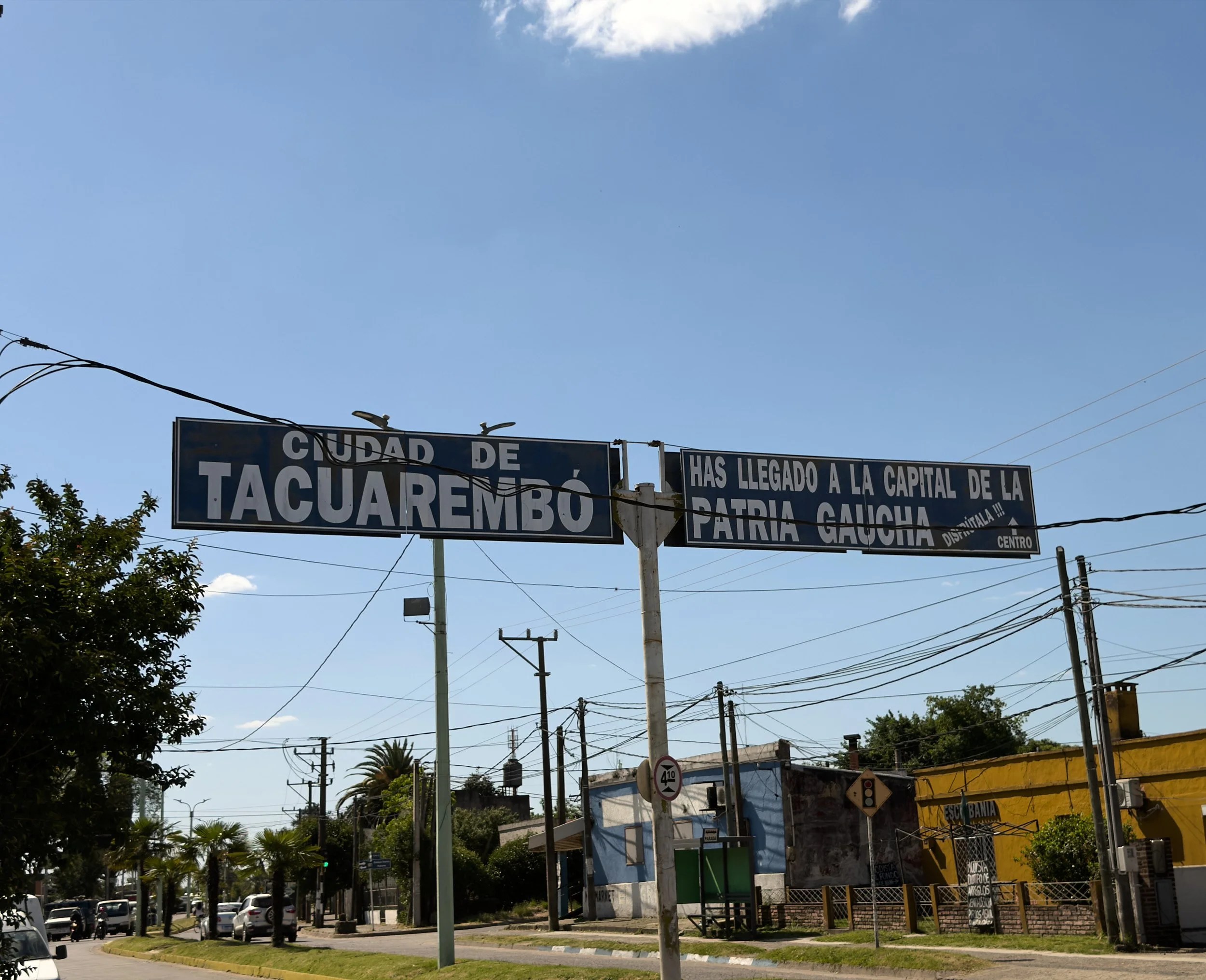  After leaving El Proyecto just arrived at the city of Tacuarembó, per the sign ‘You have arrived at the Capital of the country of the Gauchos. We will be living at a farm in the surrounding country for the next couple of nights. 