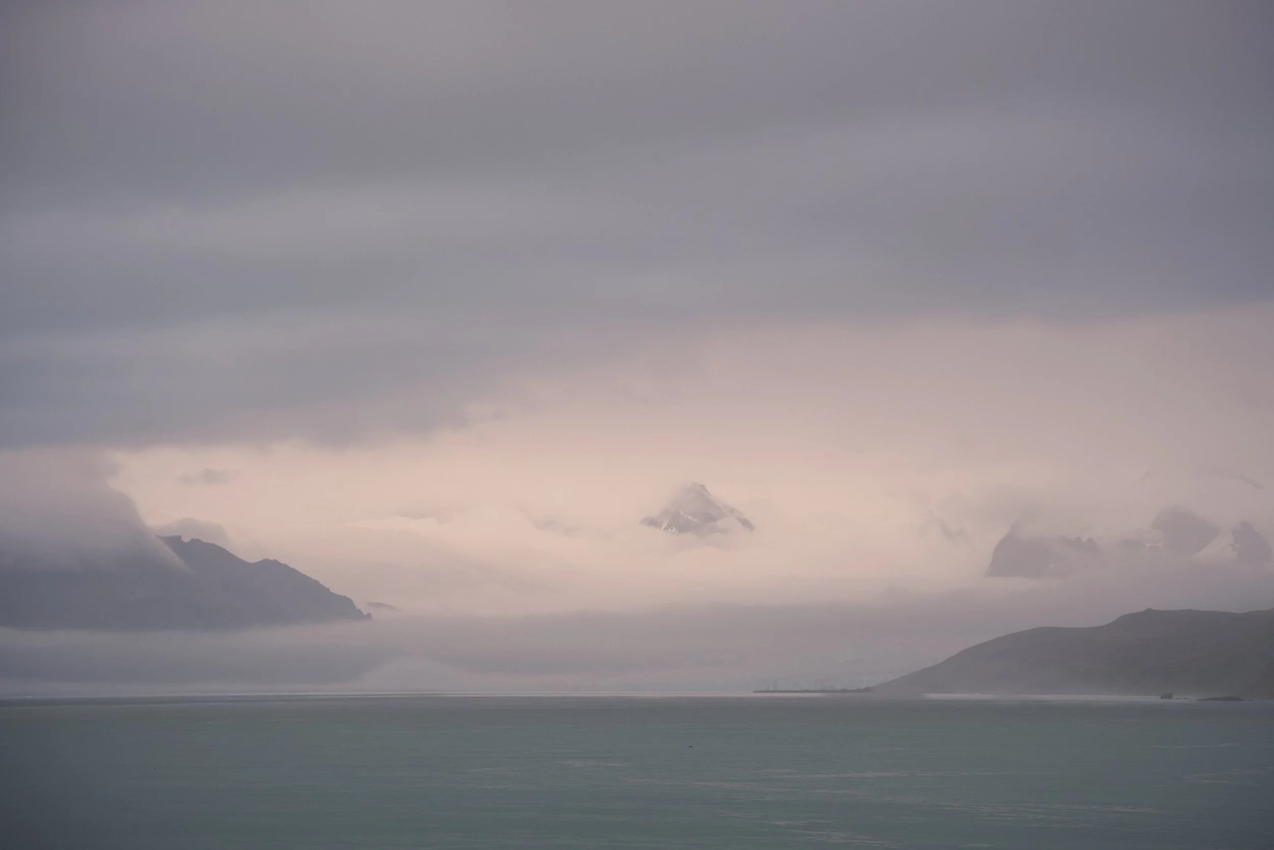 Antarctica misty landscape